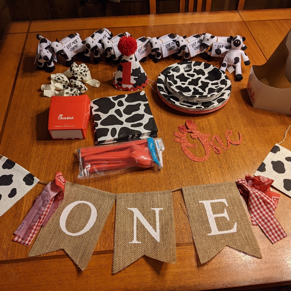 Chick fil a first birthday party lot